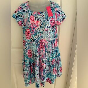 Lilly Pulitzer Geanna short sleeve Dress in Zanzibar blue party princess